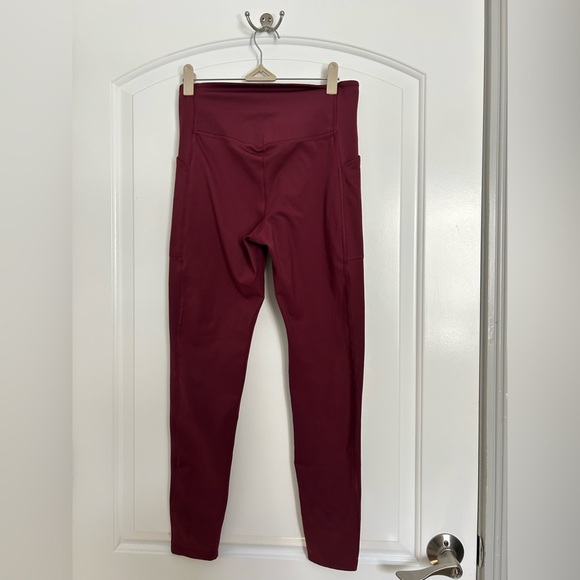 Girlfriend Collective Burgundy Ribbed High Waisted Leggings Women's Size medium - Picture 4 of 12